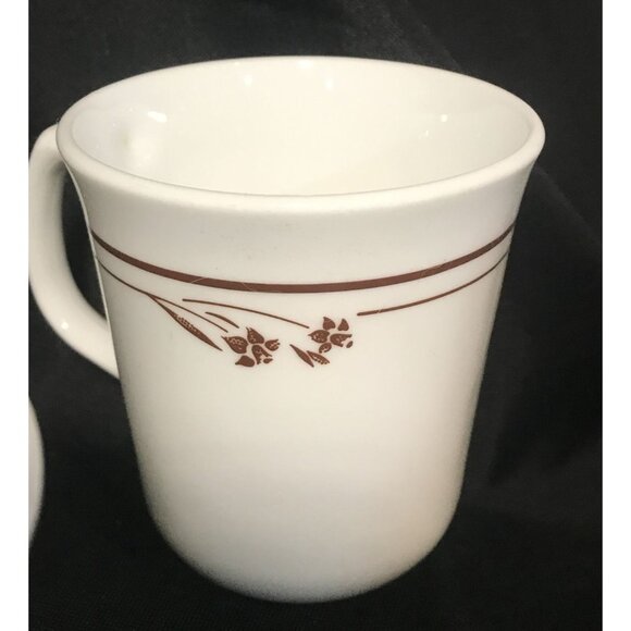 Corning Corelle Mugs Melody Brown Floral Coffee Cups Set Of 5 USA - Picture 6 of 8